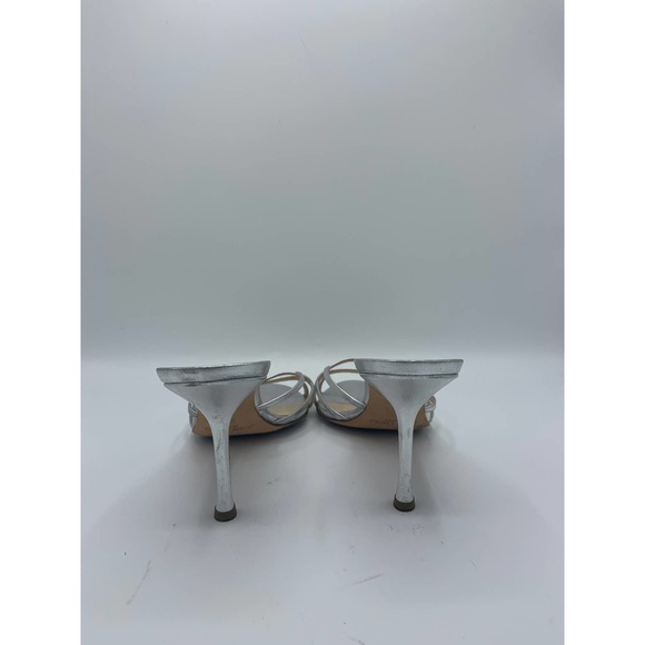 Jimmy Choo Silver Metallic Strappy Heels - Picture 3 of 5